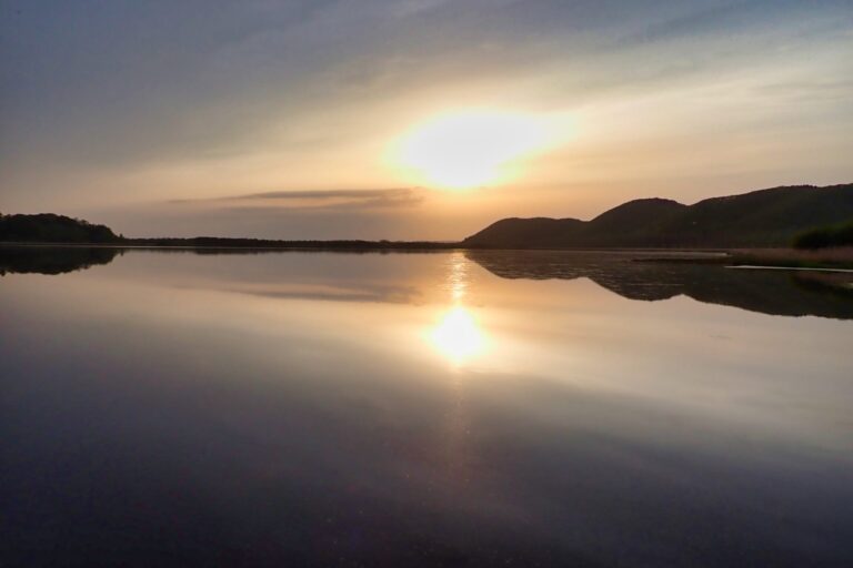 呼人浦キャンプ場の夕陽